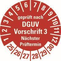 Hein Industrieschilder GmbH HEIN 187867 Prüfplakette HEIN 187867 DGUV3 NP 25-30 rot Folie selbstkl.