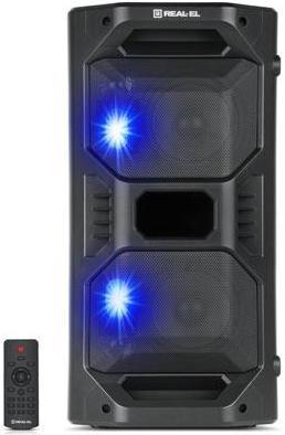 Produktbild Real-El X-757 Bluetooth Portable Speaker with LED RGB Backlight, 50 W, Black (4 h, Akkubetrieb)