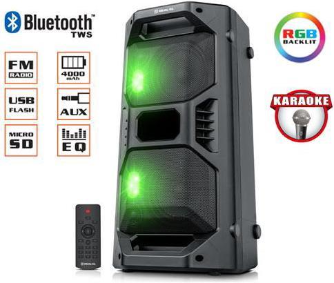 Produktbild Real-El X-757 Bluetooth Portable Speaker with LED RGB Backlight, 50 W, Black (4 h, Akkubetrieb)
