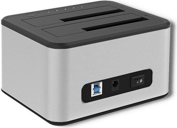 Actual product image Qoltec 50316 2x HDD/SSD docking station 2.5/3.5inch SATA USB 3.0 Cloning