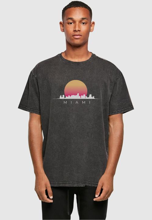 Produktbild Merchcode Miami X Acid Washed Heavy Oversize Tee - 113137 (L)