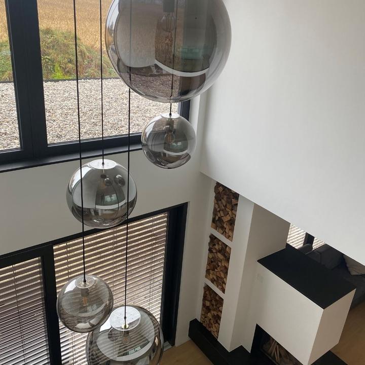 Immagine prodotto s.luce Lampada da galleria a globo in vetro Orb con sospensione di 5 metri (E27)