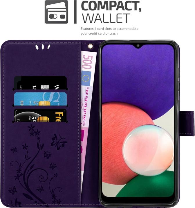 Actual product image Cadorabo Flower Book cover (Samsung Galaxy A22 5G)