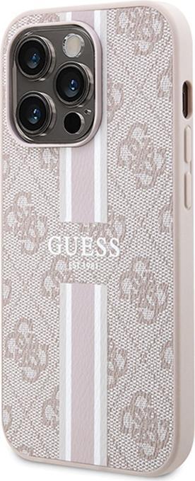 Image du produit Guess GUHMP15XP4RPSP iPhone 15 Pro Max 6.7" różowy/pink hardcase 4G Printed Stripes MagSafe (Apple iPhone 15 Pro Max)