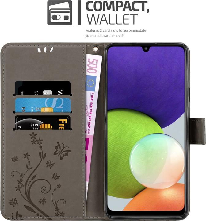 Produktbild Cadorabo Flower Book Hülle (Samsung Galaxy M22, Samsung Galaxy A22, Samsung Galaxy A32)