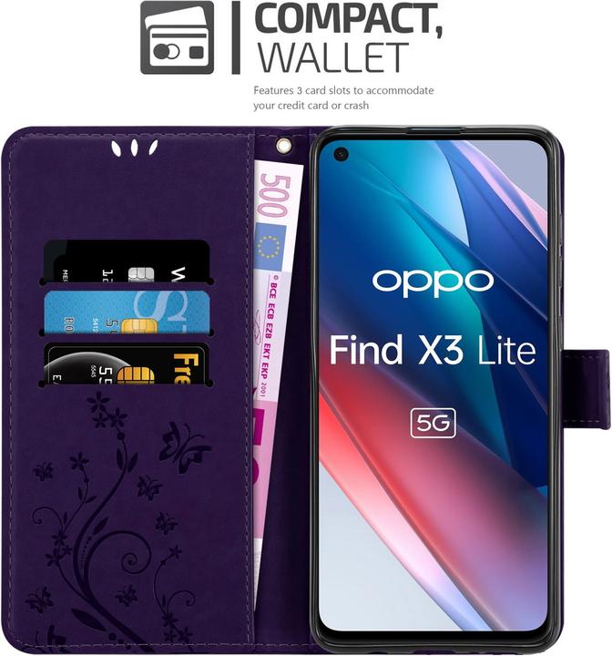 Image du produit Cadorabo Pochette Flower Book (Oppo Find X3 Lite)