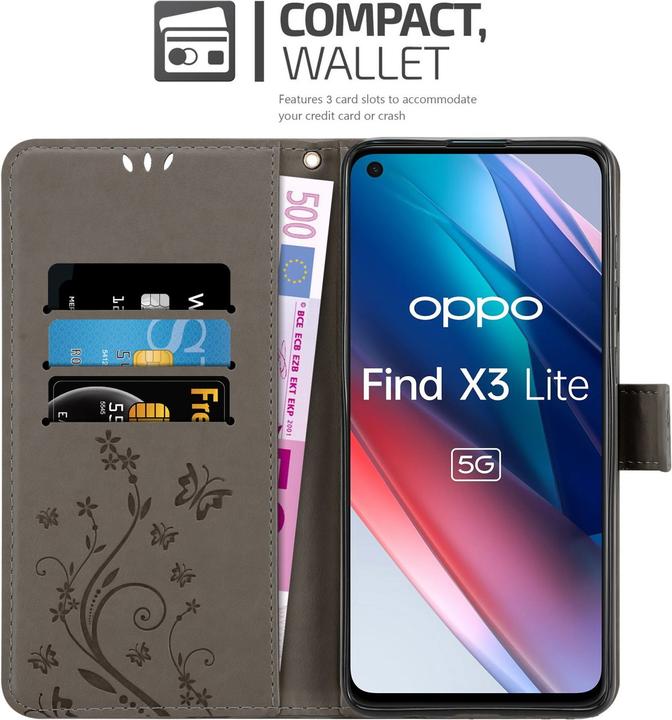 Actual product image Cadorabo Flower Book cover (Oppo Find X3 Lite)
