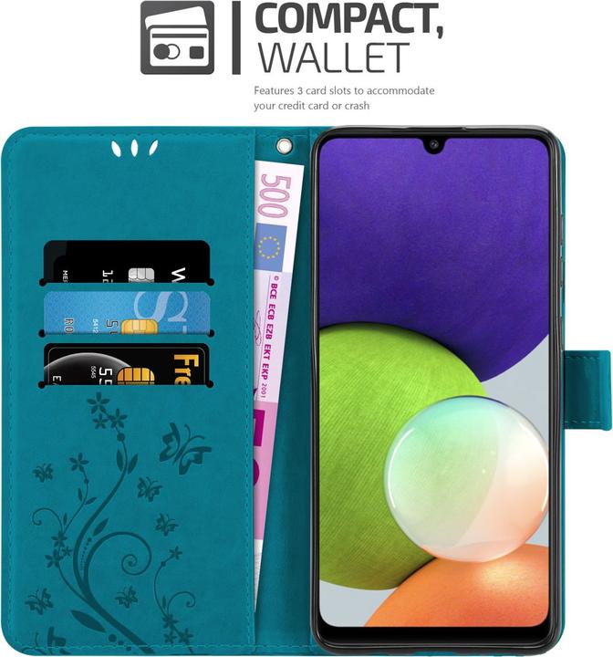 Actual product image Cadorabo Flower Book cover (Samsung Galaxy M22, Samsung Galaxy A22, Samsung Galaxy A32)
