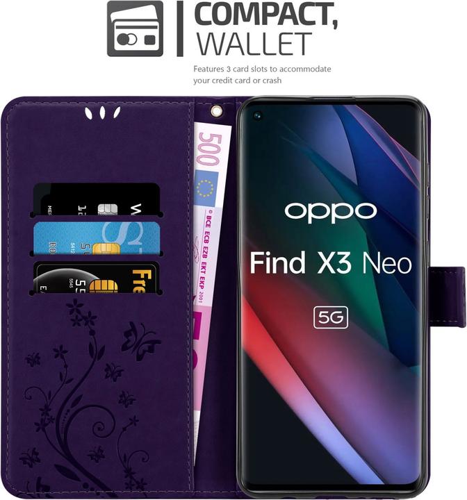 Image du produit Cadorabo Pochette Flower Book (Oppo Find X3 Neo)