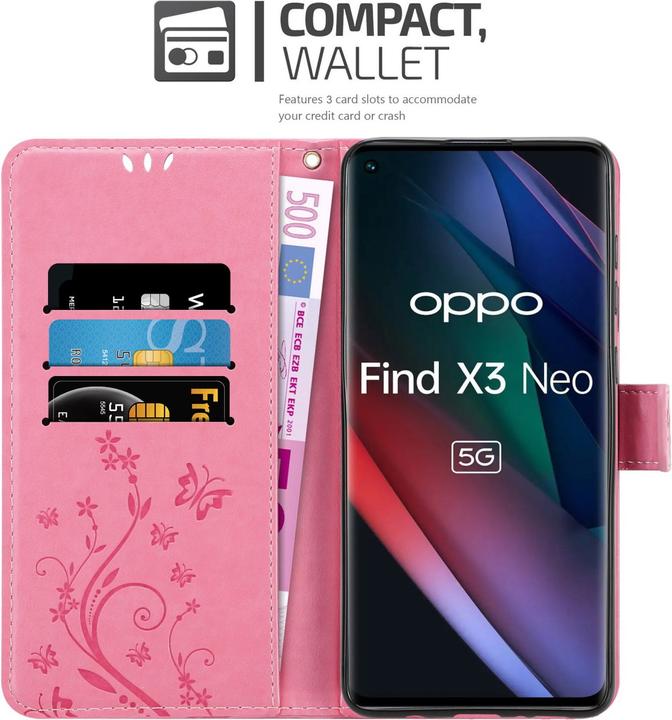 Immagine prodotto Cadorabo Copertina del libro a fiori (Oppo Find X3 Neo)