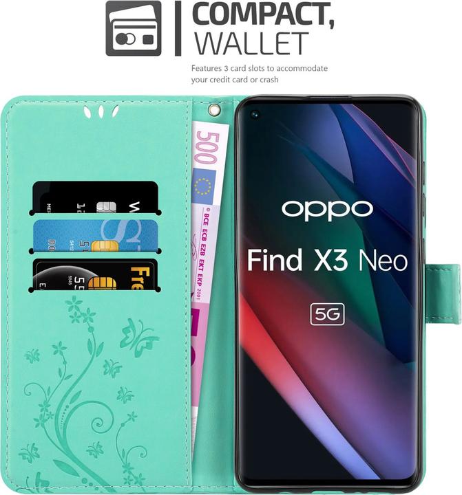 Image du produit Cadorabo Pochette Flower Book (Oppo Find X3 Neo)