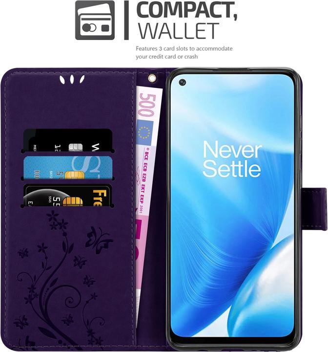 Actual product image Cadorabo Flower Book cover (OnePlus North N200 5G)