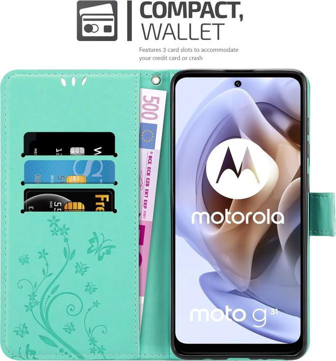 Actual product image Cadorabo Flower Book cover (Motorola Moto G31, Motorola Moto G41)