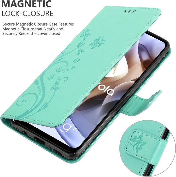 Actual product image Cadorabo Flower Book cover (Motorola Moto G31, Motorola Moto G41)