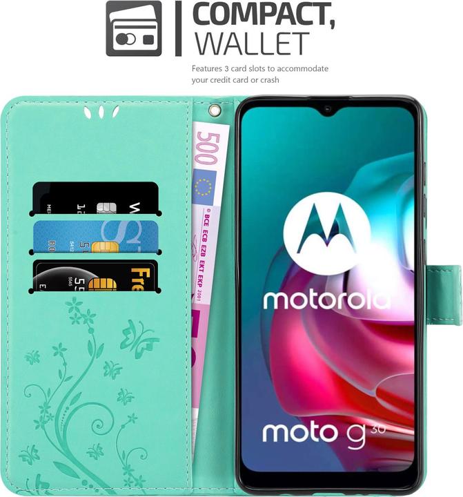 Actual product image Cadorabo Flower Book cover (Motorola Moto G30, Motorola Moto G10)