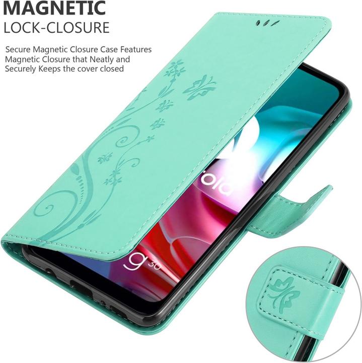 Actual product image Cadorabo Flower Book cover (Motorola Moto G30, Motorola Moto G10)