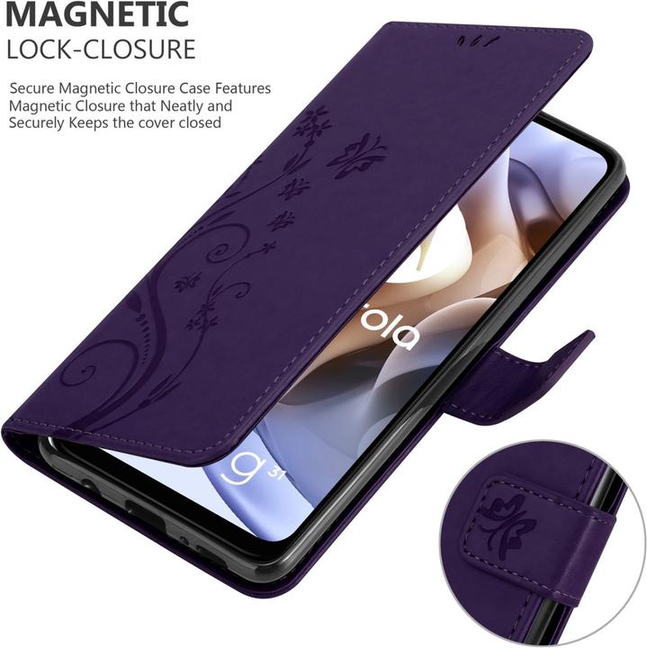 Produktbild Cadorabo Flower Book Hülle (Motorola Moto G31, Motorola Moto G41)