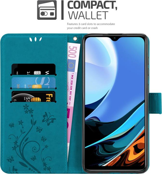 Image du produit Cadorabo Pochette Flower Book (Xiaomi Redmi 9T, Xiaomi Poco M3)