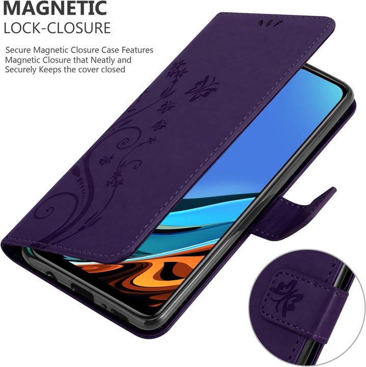 Produktbild Cadorabo Flower Book Hülle (Xiaomi Redmi 9T, Xiaomi Poco M3)