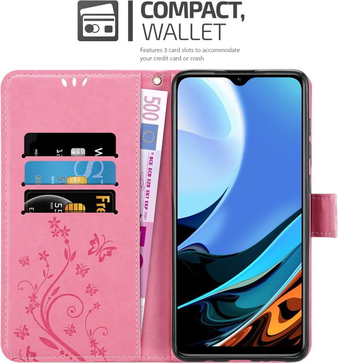 Produktbild Cadorabo Flower Book Hülle (Xiaomi Redmi 9T, Xiaomi Poco M3)
