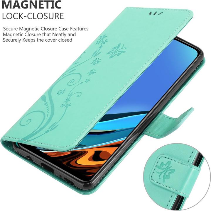Image du produit Cadorabo Pochette Flower Book (Xiaomi Redmi 9T, Xiaomi Poco M3)
