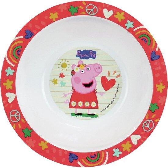 Actual product image children's plate, bowl and glass crockery set jemini peppa pig