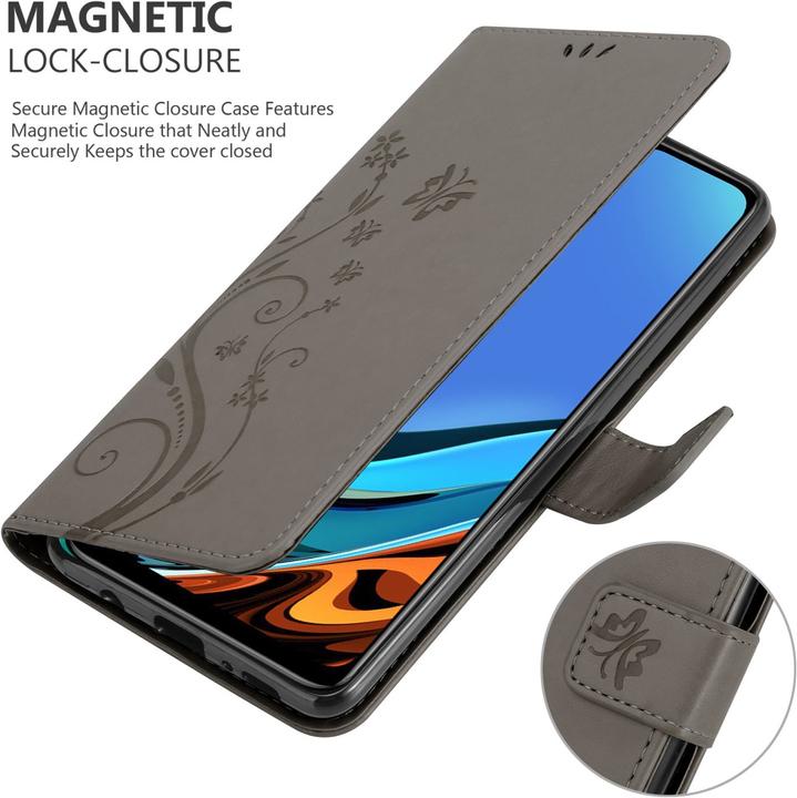 Produktbild Cadorabo Flower Book Hülle (Xiaomi Poco M3, Xiaomi Redmi 9T)