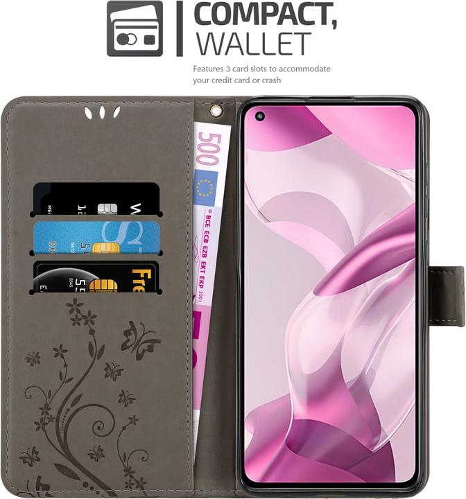 Produktbild Cadorabo Flower Book Hülle (Xiaomi Mi 11 Lite, Xiaomi Mi 11 Lite 5G, Xiaomi Mi 11 Lite 5G NE)