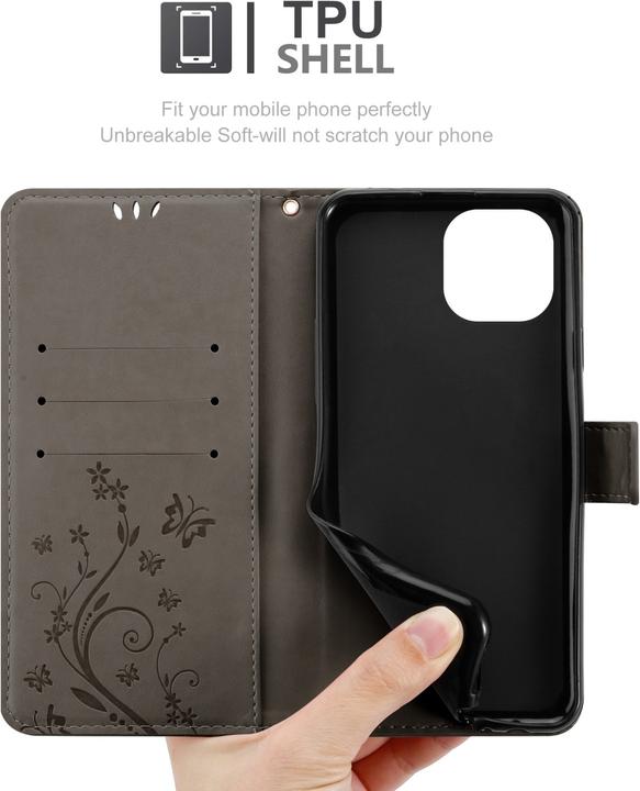 Produktbild Cadorabo Flower Book Hülle (Xiaomi Mi 11 Lite, Xiaomi Mi 11 Lite 5G, Xiaomi Mi 11 Lite 5G NE)
