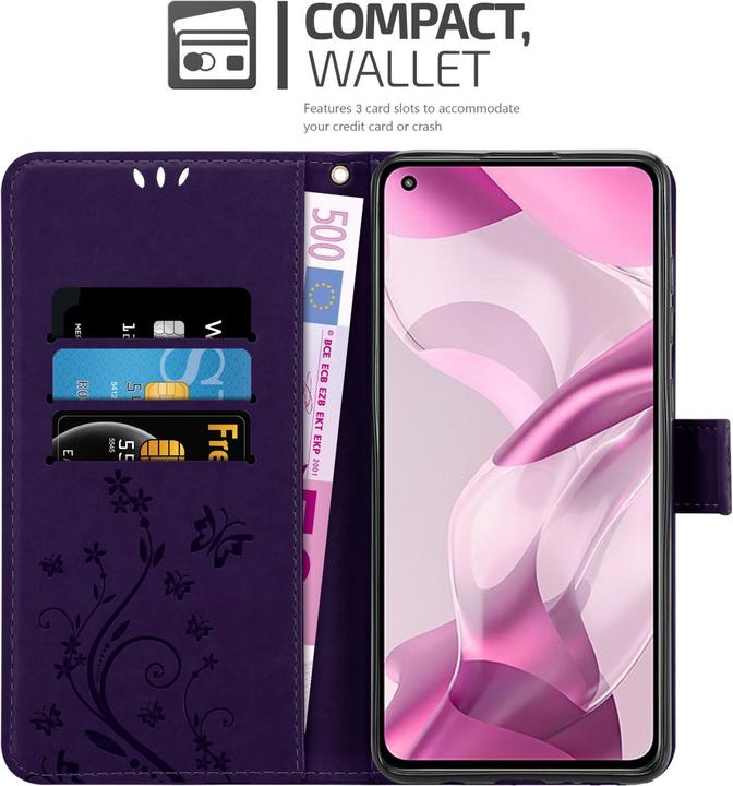 Actual product image Cadorabo Flower Book cover (Xiaomi Mi 11 Lite, Xiaomi Mi 11 Lite 5G)