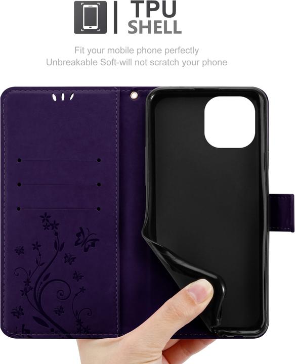 Actual product image Cadorabo Flower Book cover (Xiaomi Mi 11 Lite, Xiaomi Mi 11 Lite 5G)