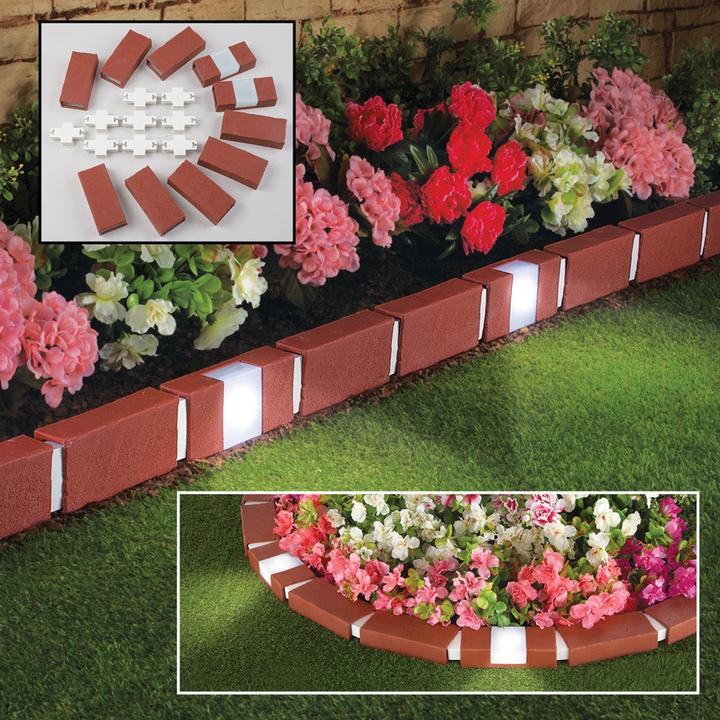 Actual product image HTI-Living Beeteinfassung 230 cm Ziegelstein mit Beleuchtung (233 cm)