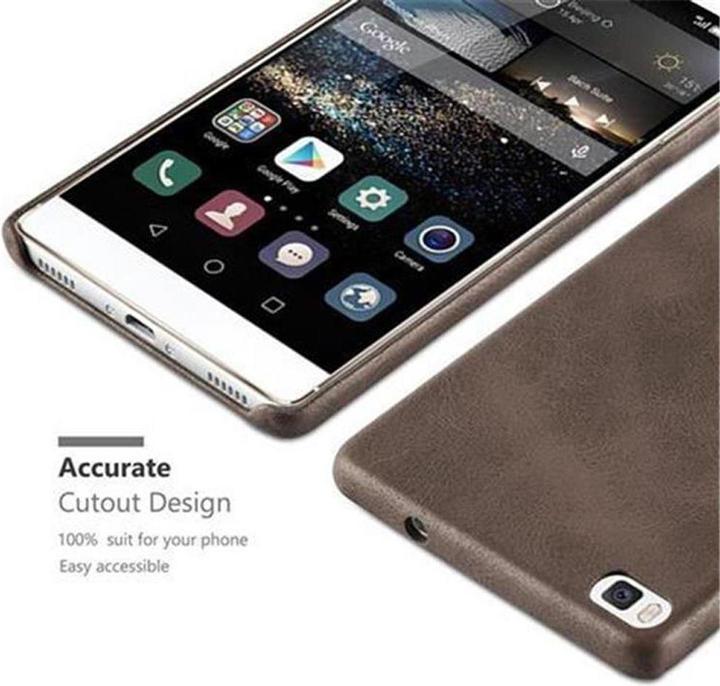 Actual product image Cadorabo Hard cover faux leather with texture (Huawei P8)