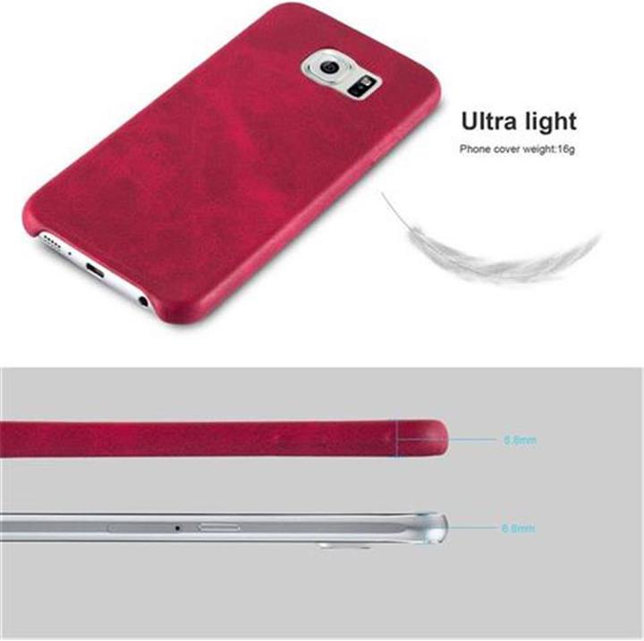 Actual product image Cadorabo Hard cover faux leather with texture (Samsung Galaxy S6)
