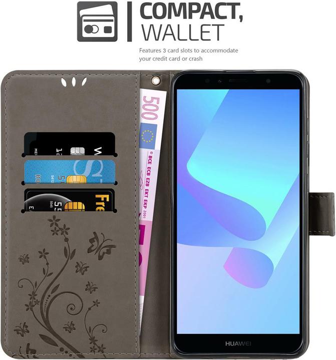 Image du produit Cadorabo Pochette Flower Book (Huawei Y6 Prime (2018), Huawei Honor 7a)