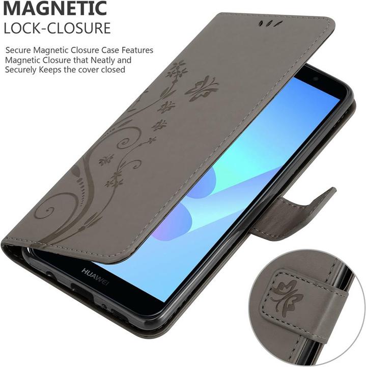 Image du produit Cadorabo Pochette Flower Book (Huawei Y6 Prime (2018), Huawei Honor 7a)