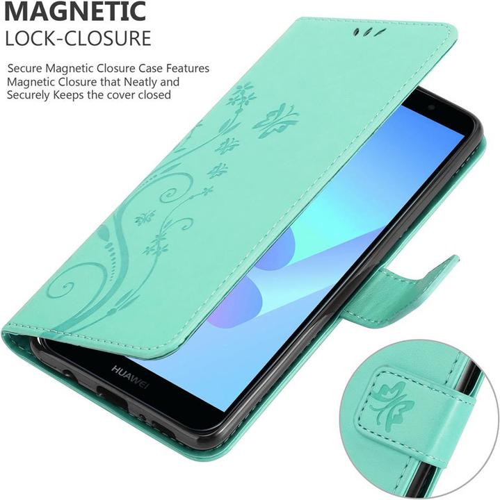 Image du produit Cadorabo Pochette Flower Book (Huawei Y6 Prime (2018), Huawei Honor 7a)