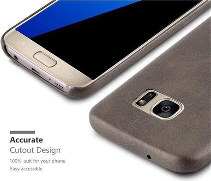 Actual product image Cadorabo Hard cover faux leather with texture (Samsung Galaxy S7)