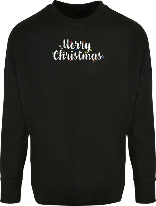 Actual product image Merchcode Merry Christmas Lights Oversized Cut On Sleeve Longsleeve - 115085 (XS)