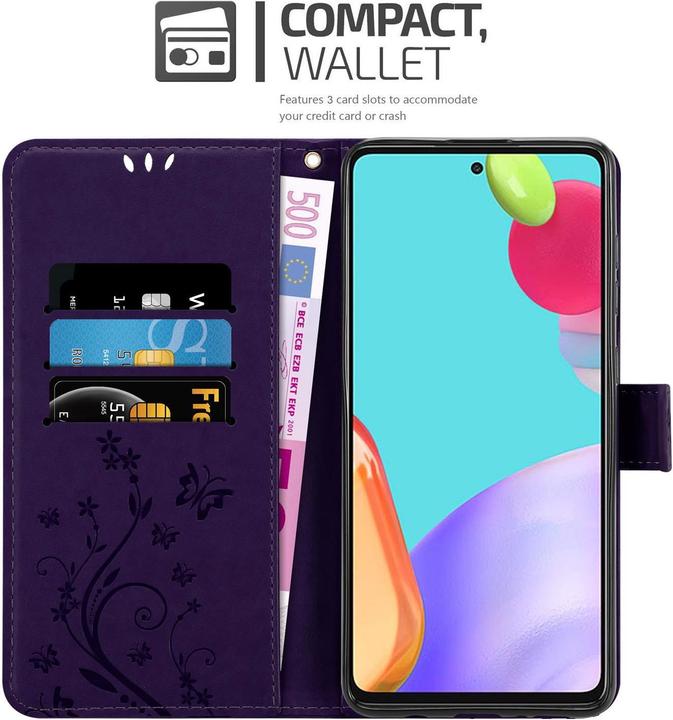 Produktbild Cadorabo Flower Book Hülle (Samsung Galaxy A52s 5G, Samsung Galaxy A52, Samsung Galaxy A52 5G)