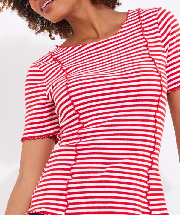 Actual product image Joe Browns Exposed Seam Striped Scoop Neck Tee (40)