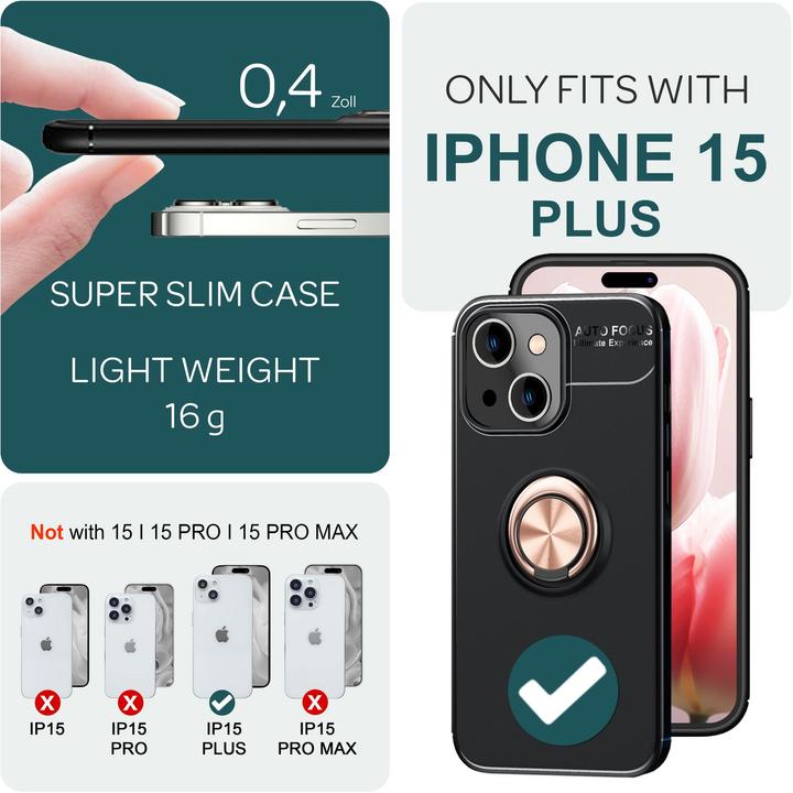 Immagine prodotto Nalia Anello opaco Manicotto in silicone (Apple iPhone 15 Plus)