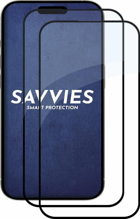 Produktbild Savvies Full-Screen Displayschutz Panzerglas Schutzglas (2 Stück, Apple iPhone 15 Pro)