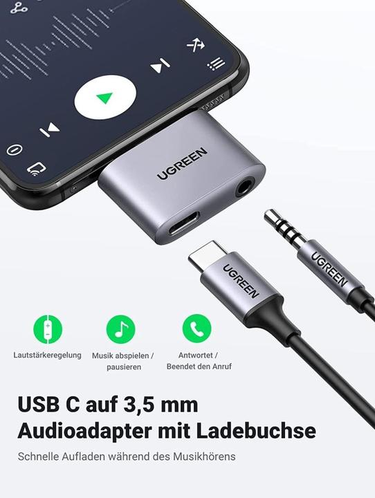Image du produit Ugreen Adaptateur audio USB-C vers 3,5 mm avec puce DAC