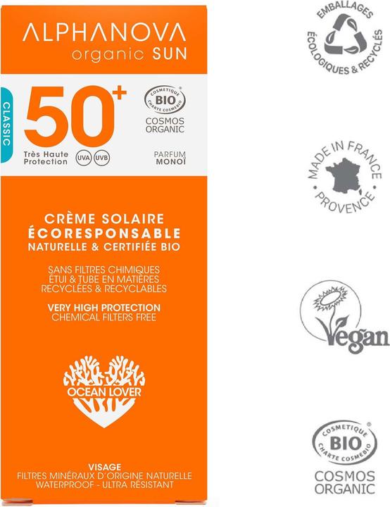 Produktbild Alphanova SUN Sonnencreme Monoï Bio SPF50+ 50 ml (Sonnencreme Gesicht, SPF 50+, 50 ml, 73 g)