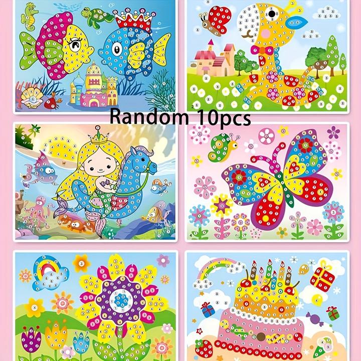Image du produit Activity Board 10 Stück Whimsical DIY Diamond Sticker - bunte Einhorn-, Regenbogen- und Blumenmotive mit