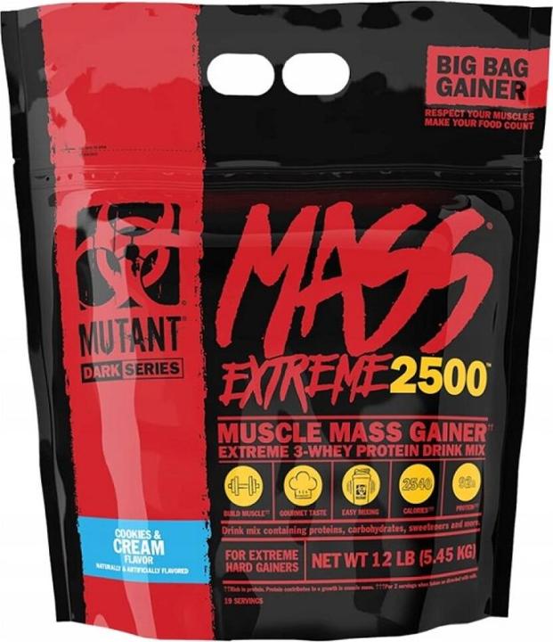 Image du produit Mutant Mass Extreme 2500 (Triple Chocolat, Cookies & Cream, Crème glacée à la vanille, 1 pcs, 5520 g)