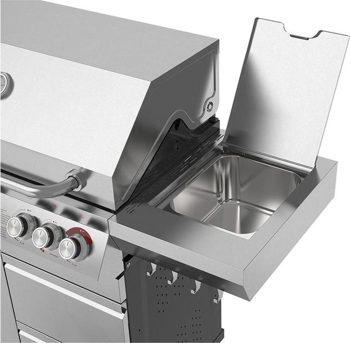 Actual product image FlammenKönig Gasgrill Expert 6 Brenner + Seitenbrenner inkl. Abdeckung, Gasregler und -Schlauch (14 kW)