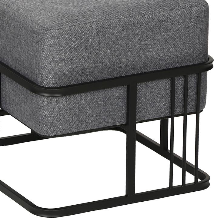 Produktbild En.Casa Multifunktionaler stapelbarer Sitzhocker Tas 2er Set quadratisch Dunkelgrau