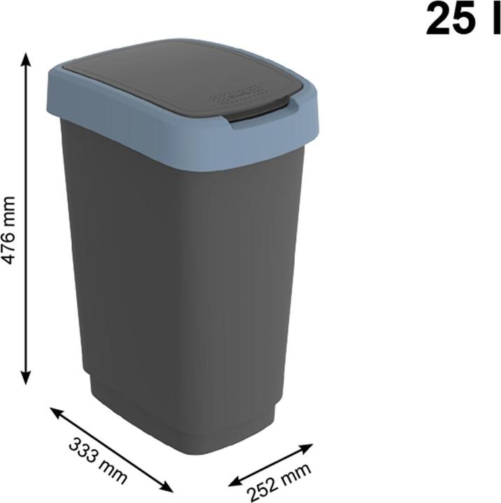 Image du produit Rotho Poubelle Twist 25L noir et bleu (25 l)